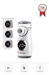 Torima CNB69008 Beyaz Sessiz Kademeli Dijital Ekranlı USB Şarjlı Mesh Nebulizatör Cihazı