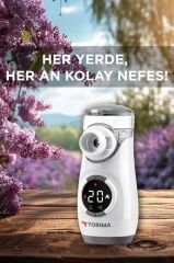 Torima CNB69008 Beyaz Sessiz Kademeli Dijital Ekranlı USB Şarjlı Mesh Nebulizatör Cihazı