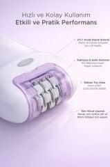 Epilatör Şarjlı 2IN1 Tüm Vücut Epilatör Cihazı TEP01 Beyaz