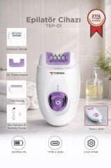 Epilatör Şarjlı 2IN1 Tüm Vücut Epilatör Cihazı TEP01 Beyaz