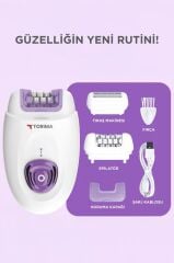 Torima TEP-01 Beyaz 2in1 Şarjlı Tüm Vücut Epilatör