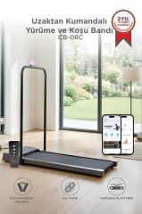 Koşu Bandı Ayarlanabilir Bluetoothlu Uzaktan Kumandalı Katlanabilir Yürüme Bandı VEP1002 Siyah