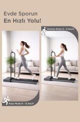 Koşu Bandı Ayarlanabilir Bluetoothlu Uzaktan Kumandalı Katlanabilir Yürüme Bandı VEP1002 Siyah