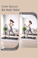 Koşu Bandı Ayarlanabilir Bluetoothlu Uzaktan Kumandalı Katlanabilir Yürüme Bandı VEP1002 Siyah