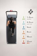 Koşu Bandı Ayarlanabilir Bluetoothlu Uzaktan Kumandalı Katlanabilir Yürüme Bandı VEP1002 Siyah