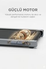 Koşu Bandı Ayarlanabilir Bluetoothlu Uzaktan Kumandalı Katlanabilir Yürüme Bandı VEP1002 Siyah