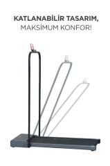 Koşu Bandı Ayarlanabilir Bluetoothlu Uzaktan Kumandalı Katlanabilir Yürüme Bandı VEP1002 Siyah