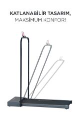 Koşu Bandı Ayarlanabilir Bluetoothlu Uzaktan Kumandalı Katlanabilir Yürüme Bandı VEP1002 Siyah