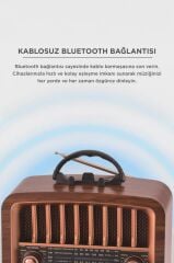 Torima Bluetooth Hoparlör Nostaljik Radyo Kablosuz Speaker D57 Ahşap