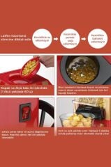 Mısır Patlatma Makinesi Yağsız Ev Tipi Popcorn Makinesi TPM01 Kırmızı