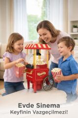 Mısır Patlatma Makinesi Yağsız Ev Tipi Popcorn Makinesi TPM01 Kırmızı