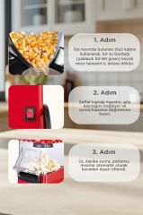 Mısır Patlatma Makinesi Yağsız Ev Tipi Popcorn Makinesi TPM01 Kırmızı