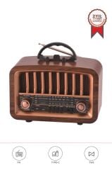 Torima D-57 Ahşap Nostalji Radyo Kablosuz Bluetooth Hoparlör