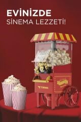 Mısır Patlatma Makinesi Yağsız Ev Tipi Popcorn Makinesi TPM01 Kırmızı