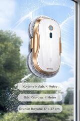 Torima Cam Silme Temizleme Robotu Uzaktan Kumandalı Su Püskürtmeli 3000Pa S10