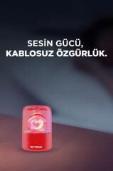 Torima D73 Kırmızı RGB LED Işıklı Kablosuz Bluetooth Hoparlör