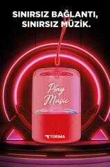 Bluetooth Hoparlör Rgb Işıklı Kablosuz Hoparlör D73 Kırmızı