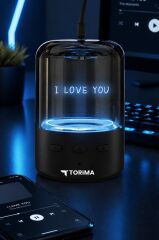 Bluetooth Hoparlör Rgb Işıklı Kablosuz Hoparlör D73 Siyah
