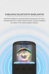 Bluetooth Hoparlör Rgb Işıklı Kablosuz Hoparlör D73 Siyah