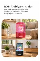 Bluetooth Hoparlör Rgb Işıklı Kablosuz Hoparlör D73 Siyah