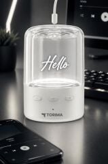 Bluetooth Hoparlör Rgb Işıklı Kablosuz Hoparlör D73 Beyaz