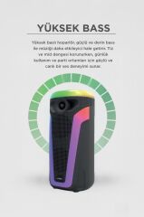 Bluetooth Hoparlör Rgb Işıklı Parti Speaker D69 Siyah