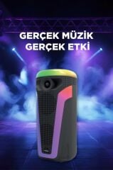 Bluetooth Hoparlör Rgb Işıklı Parti Speaker D69 Siyah