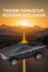 Bluetooth Hoparlör Retro Araba CyberTruck Tasarımlı Rgb Işıklı TWS USB 15W Speaker D68 Siyah