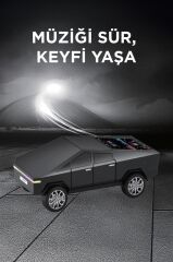 Torima D68 Siyah CyberTruck Araba Tasarımlı Bluetooth Hoparlör 15W Güçlü Ses RGB LED /TWS/USB