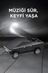 Torima D68 Siyah CyberTruck Araba Tasarımlı Bluetooth Hoparlör 15W Güçlü Ses RGB LED /TWS/USB