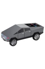 Bluetooth Hoparlör Retro Araba CyberTruck Tasarımlı Rgb Işıklı TWS USB 15W Speaker D68 Gri