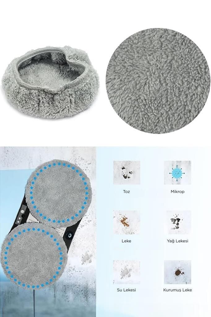 Torima S9 Cam Temizleme Robotu Bezi 5li Set (10 Adet) S9 Uyumlu Mikro Fiber Yedek Bezi