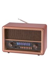 Bluetooth Hoparlör Nostaljik Radyo Uzaktan Kumandalı TWS USB TF Destekli Speaker D56 Ahşap