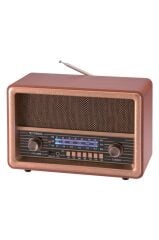Bluetooth Hoparlör Nostaljik Radyo Uzaktan Kumandalı TWS USB TF Destekli Speaker D56 Ahşap