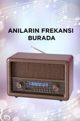Torima D56 Kahverengi Nostaljik Uzaktan Kumandalı Bluetooth Hoparlör – Radyo, USB/TF, TWS, Şarjlı