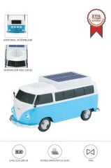 Bluetooth Hoparlör Retro Araba Vosvos Tasarımlı Solar Şarjlı Speaker D70 Mavi