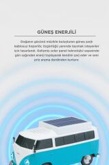 Bluetooth Hoparlör Retro Araba Vosvos Tasarımlı Solar Şarjlı Speaker D70 Yeşil
