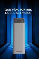 Manyetik Tornavida Seti 48 Parça Hassas Tamir İçin Alüminyum Kasa Tornavida TTS02 Gri