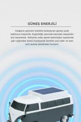Bluetooth Hoparlör Retro Araba Vosvos Tasarımlı Solar Şarjlı Speaker D70 Siyah