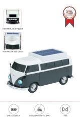 Bluetooth Hoparlör Retro Araba Vosvos Tasarımlı Solar Şarjlı Speaker D70 Siyah