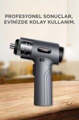 Şarjlı Tornavida Seti 30 Parça Type C Şarjlı Led Işıklı Mıknatıslı Torima TTS01 Gri