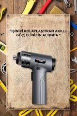 Şarjlı Tornavida Seti 30 Parça Type C Şarjlı Led Işıklı Mıknatıslı Torima TTS01 Gri