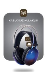 Bluetooth Kulaklık Kulak Üstü Rgb Işıklı Kablosuz Kulaklık HD40 Siyah