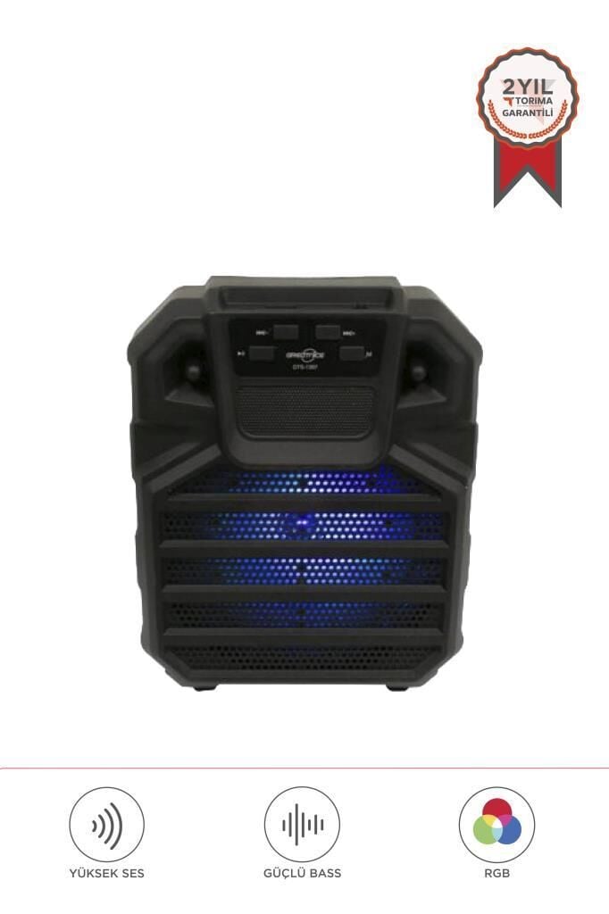 Bluetooth Hoparlör Rgb Işıklı Parti Speaker GTS-1397 Siyah