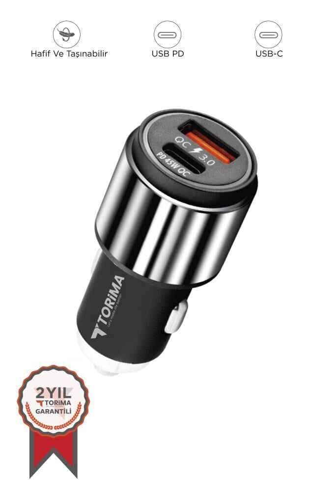 Çift Usb Araç Şarj Cihazı Tüm Araçlara Uyumlu Çakmaklık Şarj Cihazı C16 Gümüş