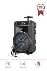 Torima GTS-1630 Siyah 8 inc Mikrofonlu RGB Ledli Taşınabilir Bluetooth Hoparlör Parti Speaker