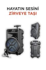 Torima GTS-1630 Siyah 8 inc Mikrofonlu RGB Ledli Taşınabilir Bluetooth Hoparlör Parti Speaker