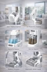 Halı ve Koltuk Yıkama Temizleme Leke Çıkartma Makinesi 800W DHY1000 Beyaz