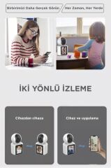 Bebek Kamerası Monitörlü 360 Derece Dönebilen Full Hd Smart Ip Güvenlik Kamerası CMR11 Beyaz