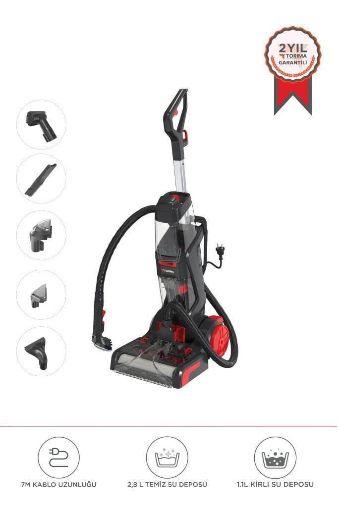 Torima DHY-1000 Siyah 800W Halı Ve Koltuk Yıkama Temizleme Leke Çıkartma Makinesi